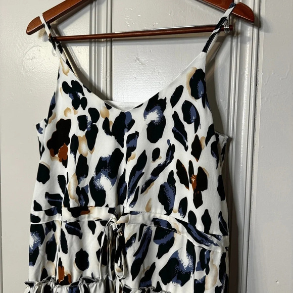 NWT She‎ + Sky Tiered Ruffle Animal Print Spaghetti Strap Sundress Slip Dress M - Picture 7 of 11